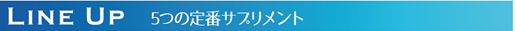 LINE UP 5つの定番サプリメント